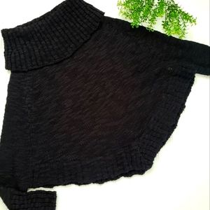 RD Style Sweater Oversized Cowl Neck Poncho Sweater Black size Small Stitch Fix